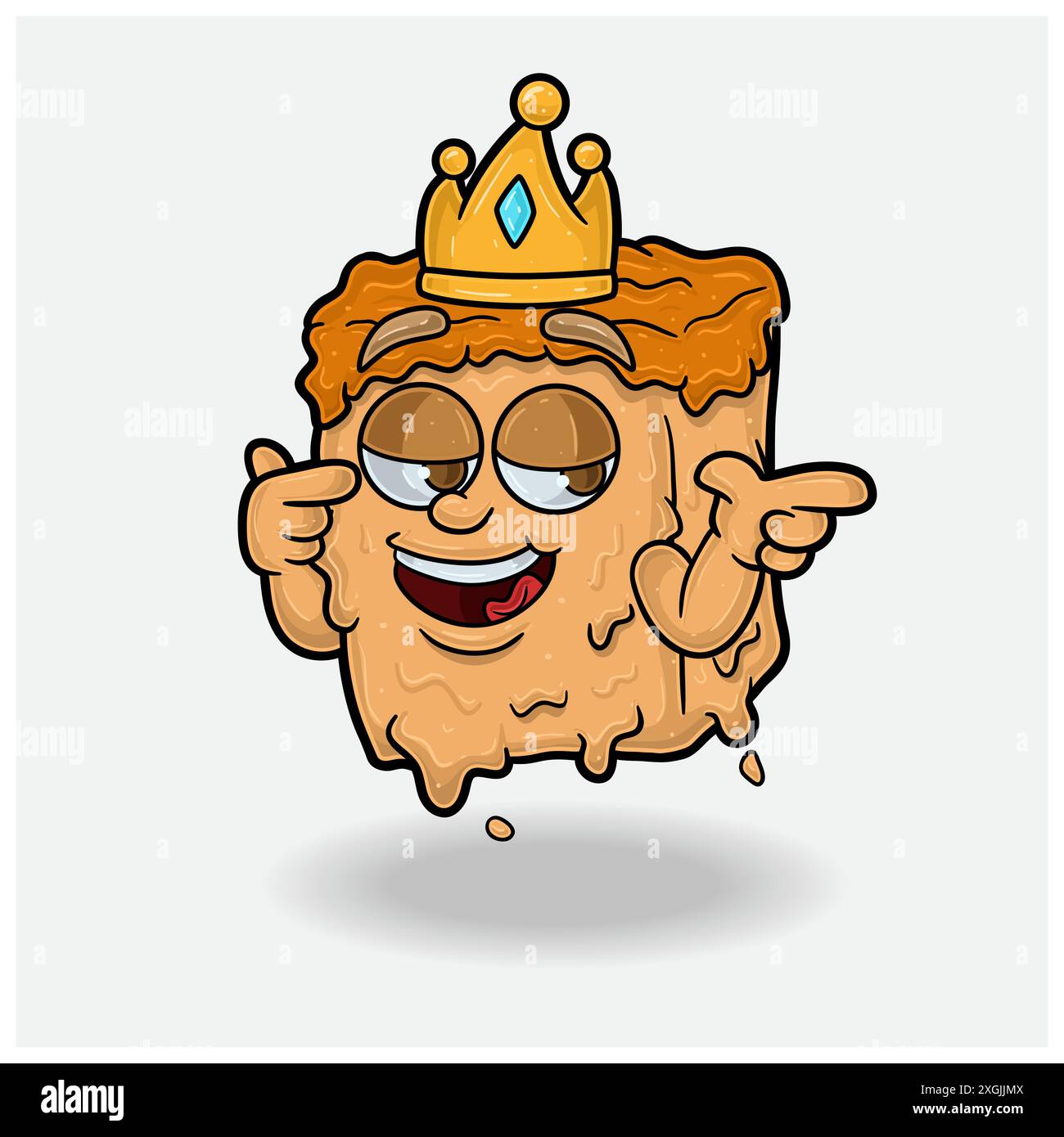 Caramel Mascot Character Cartoon With Smug expression. For brand, label, packaging and product. Vector Illustrations Stock Vector