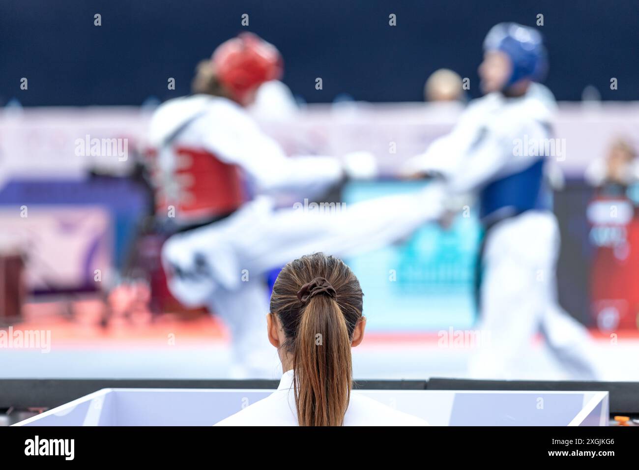 Taekwondo - Korean martial art and combat sport competition Stock Photo ...
