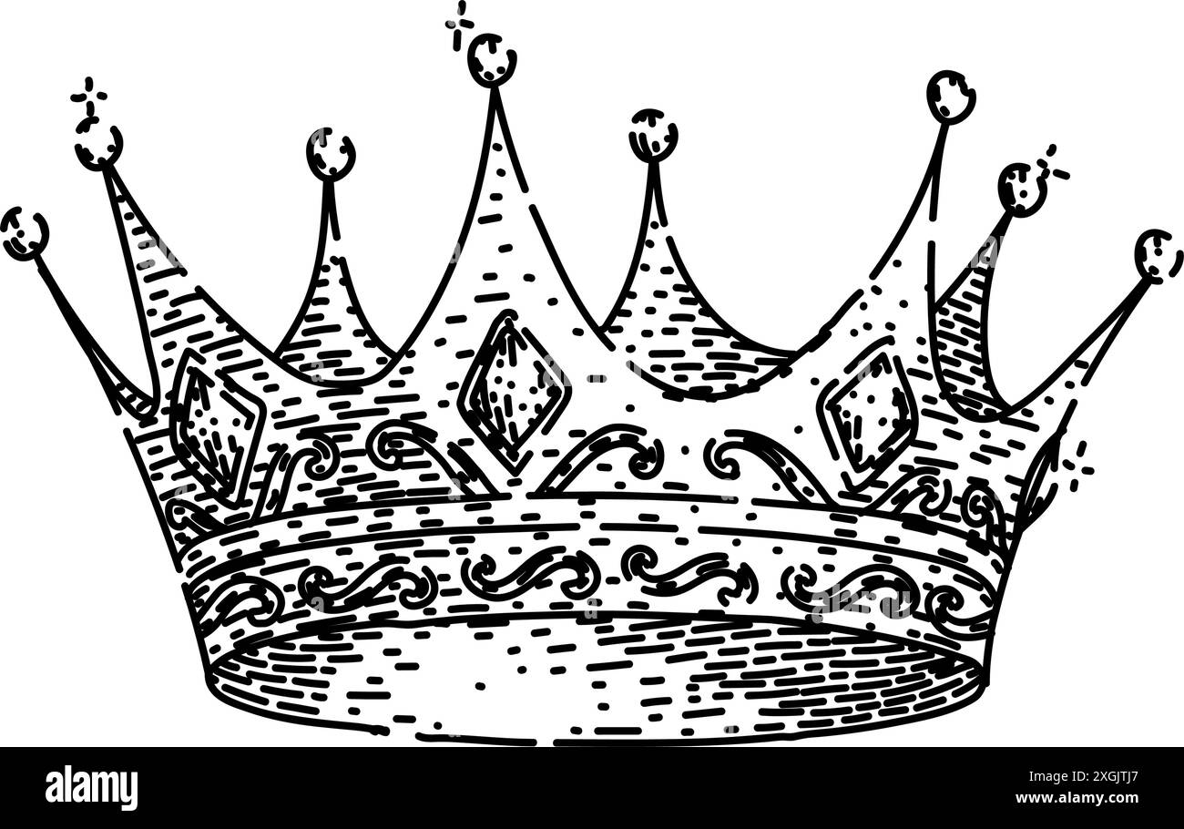 princess crown king sketch hand drawn vector Stock Vector Image & Art ...