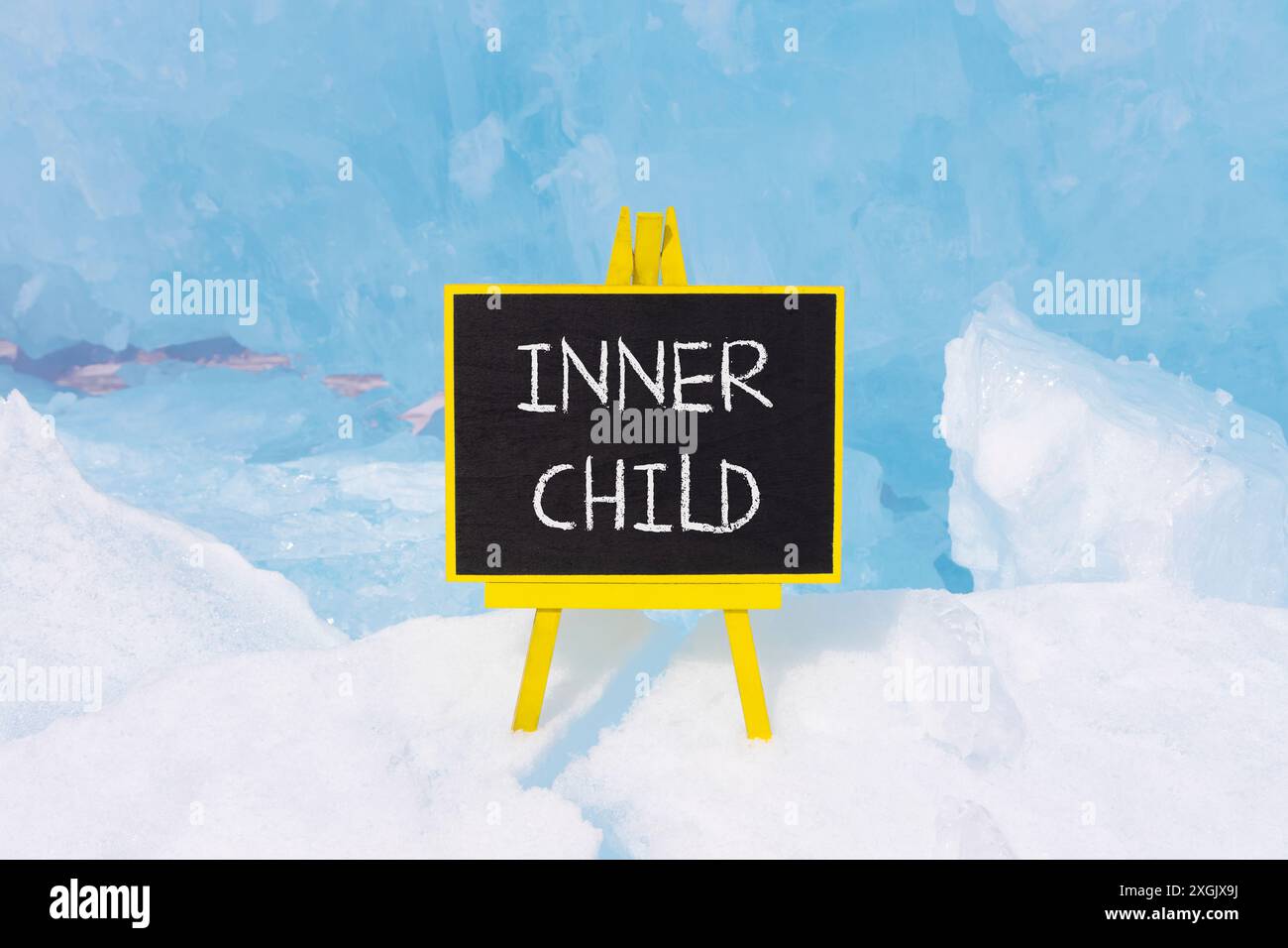 Inner child symbol. Concept words Inner child on beautiful yellow black ...