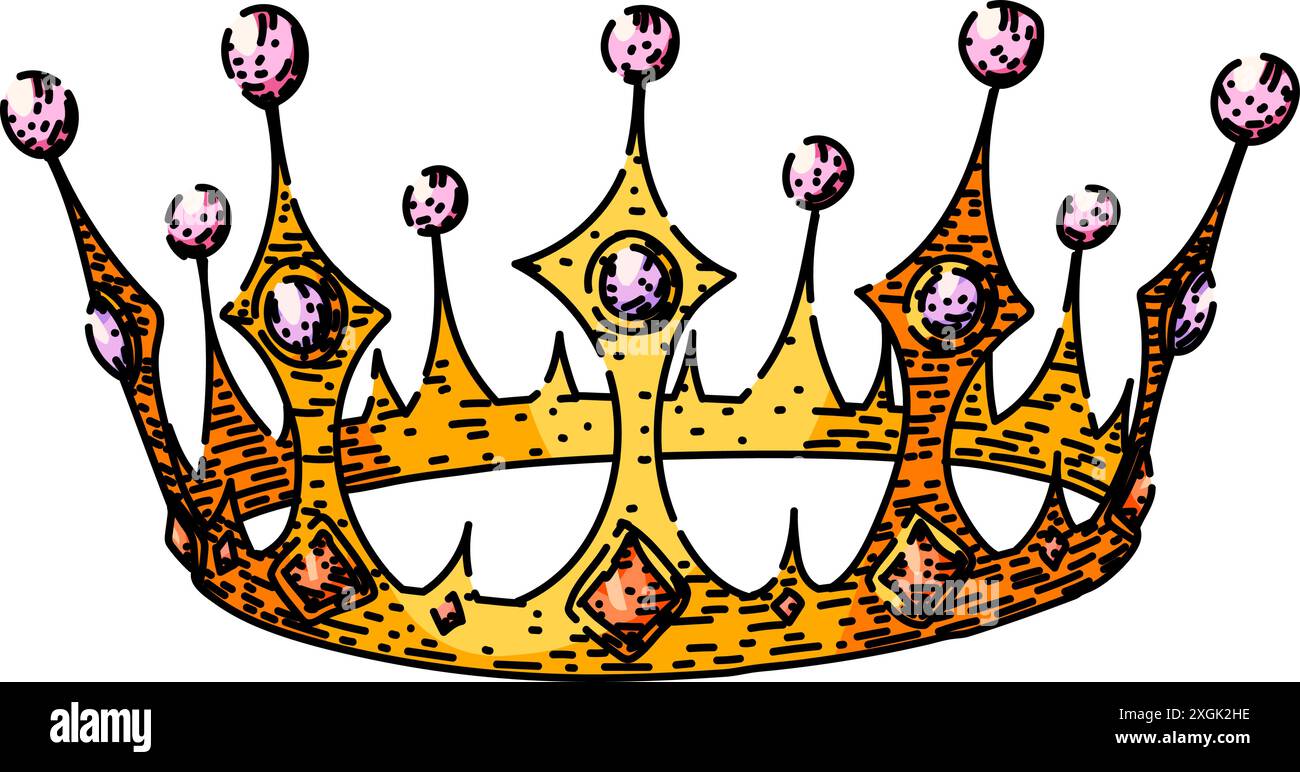 symbol crown queen sketch hand drawn vector Stock Vector Image & Art ...