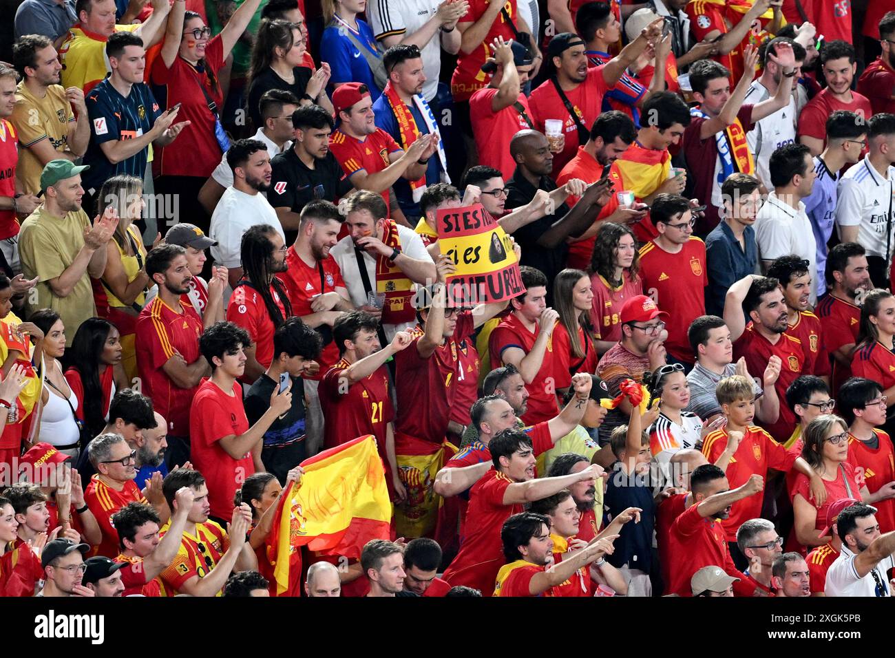 Spain Fans Munich, Germany. 09th July, 2024. Soccer, UEFA Euro 2024, European ...
