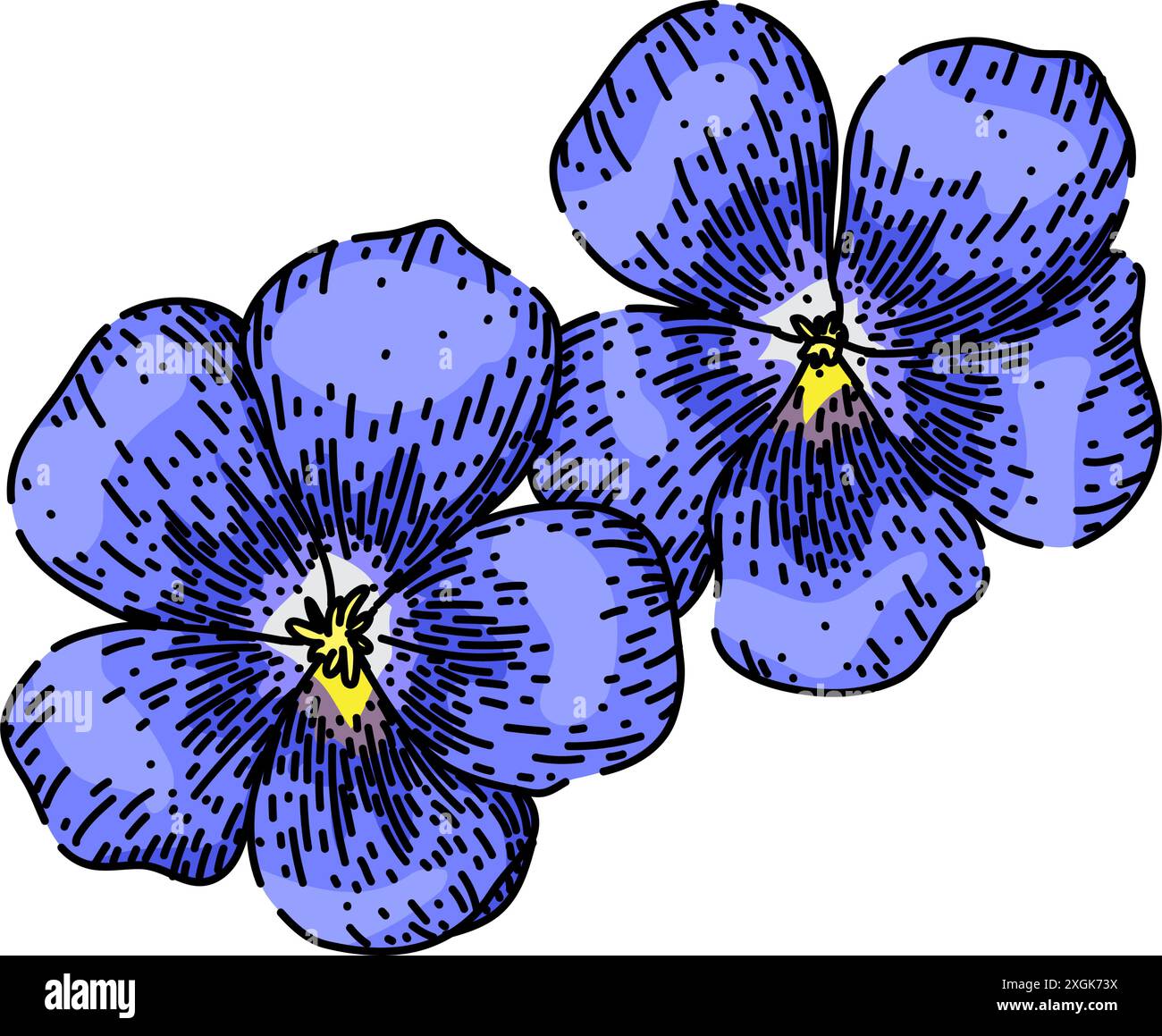 flower violet sketch hand drawn vector Stock Vector Image & Art - Alamy