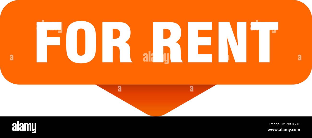 for rent sticker. for rent sign on transparent background. rectangular button Stock Vector