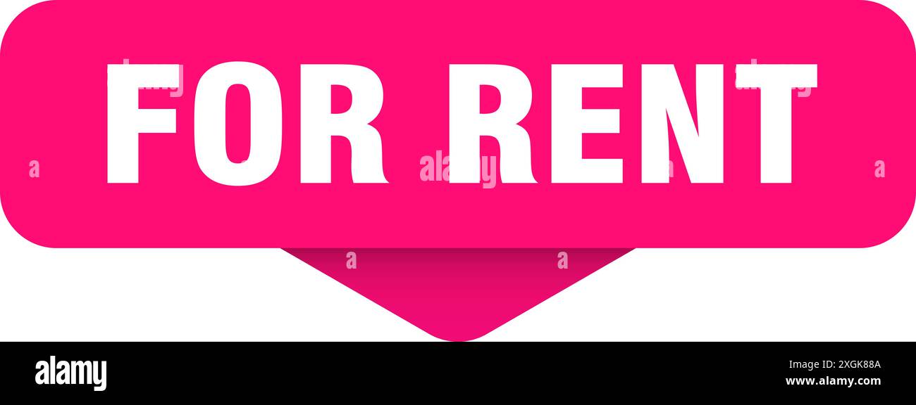 for rent sticker. for rent sign on transparent background. rectangular button Stock Vector