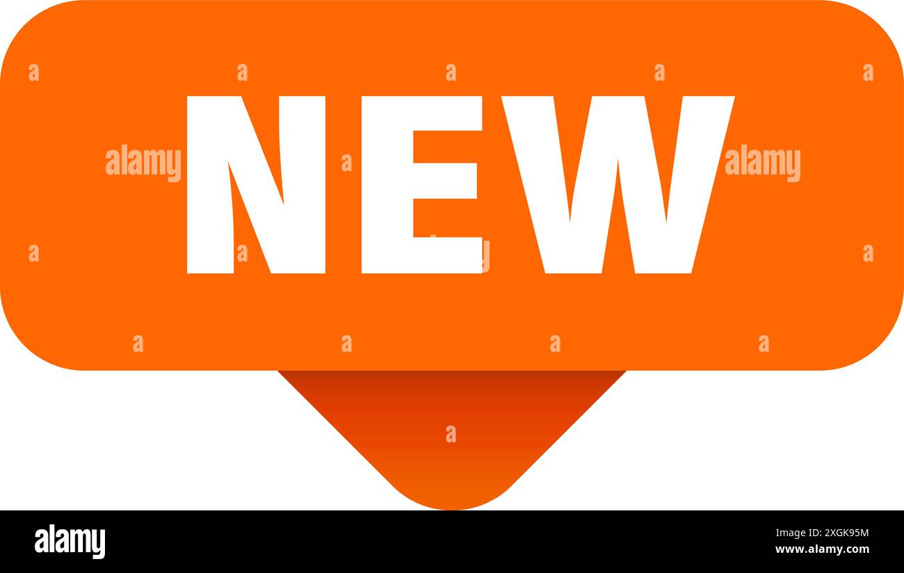 new sticker. new sign on transparent background. rectangular button ...