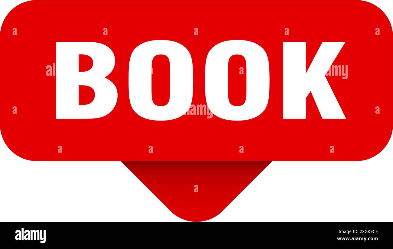 book sticker. book sign on transparent background. rectangular button Stock Vector