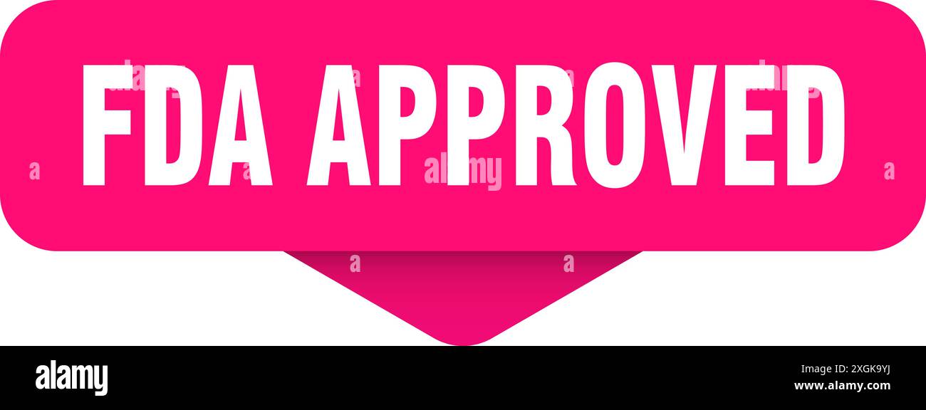 fda approved sticker. fda approved sign on transparent background. rectangular button Stock Vector
