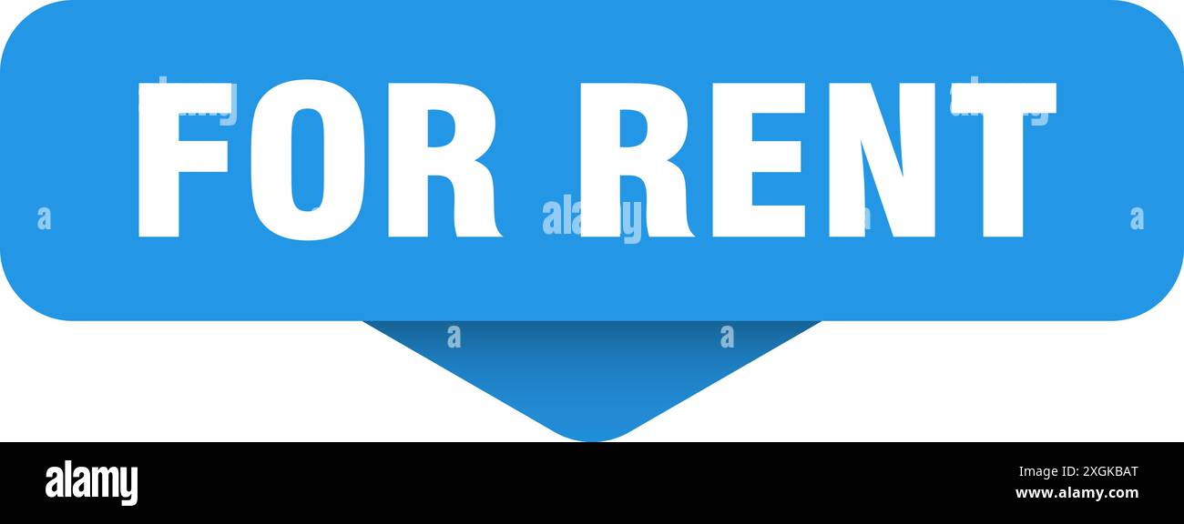 for rent sticker. for rent sign on transparent background. rectangular button Stock Vector