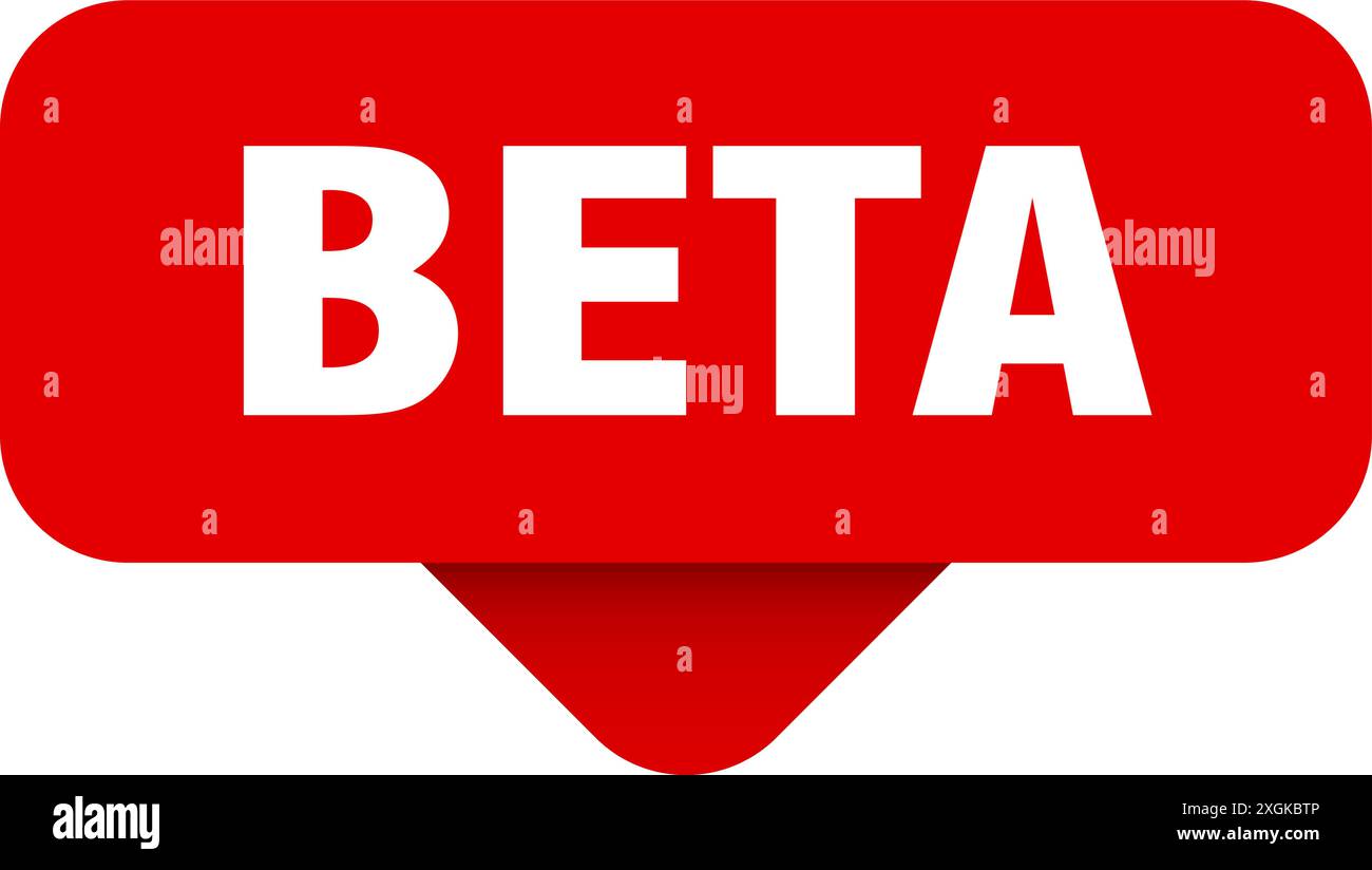 Beta sticker beta sign on transparent background rectangular button