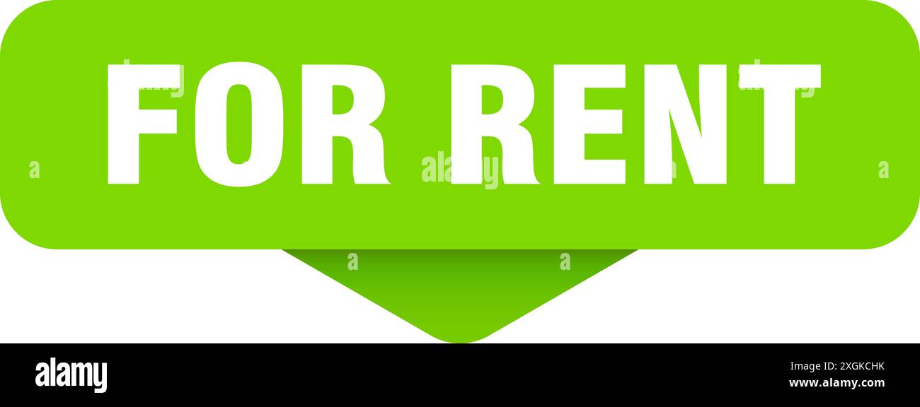 for rent sticker. for rent sign on transparent background. rectangular button Stock Vector