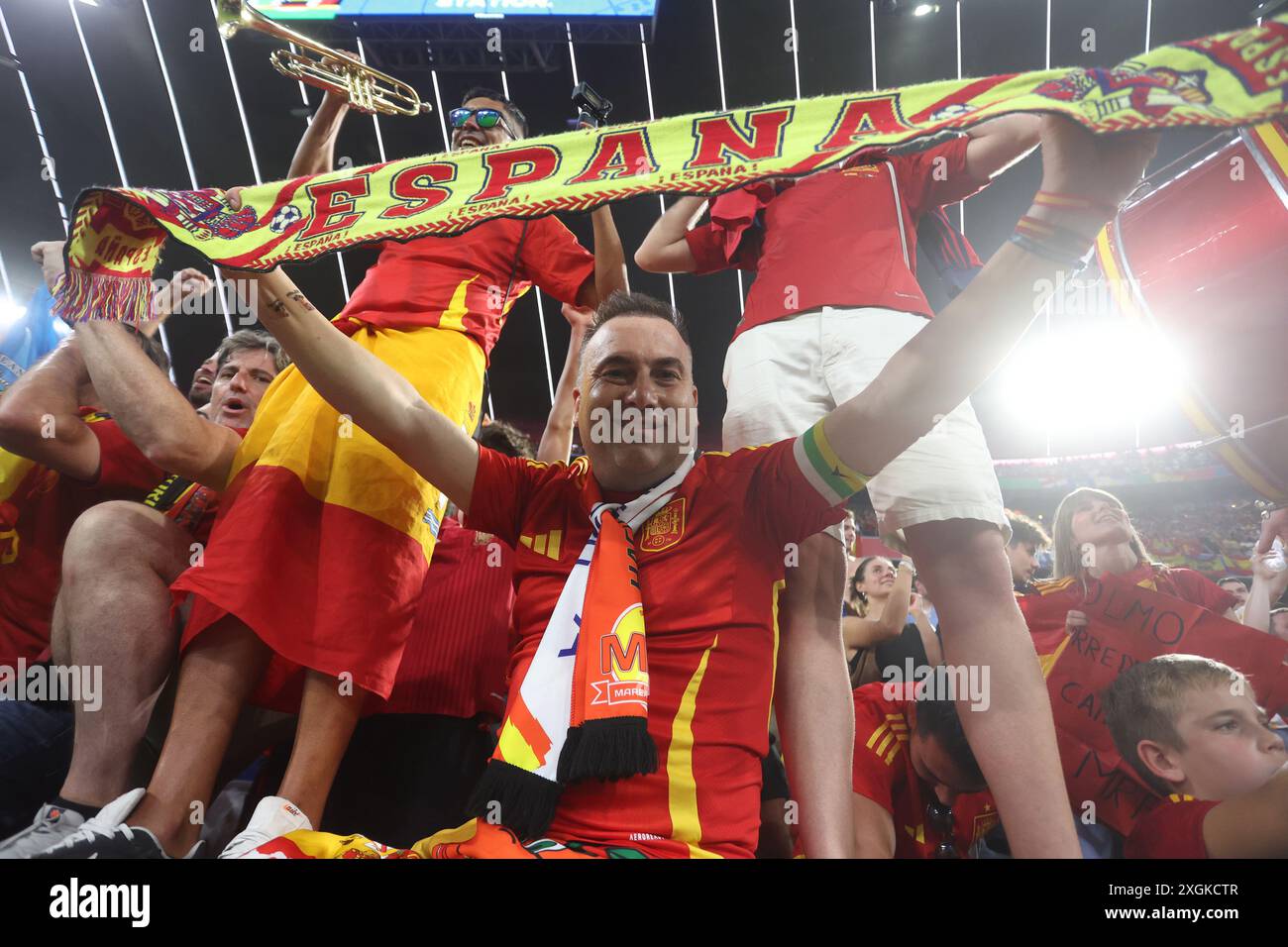 Spain Fans Munich, Germany 09.07.2024: Spanish fans celebrate the victory at the ...