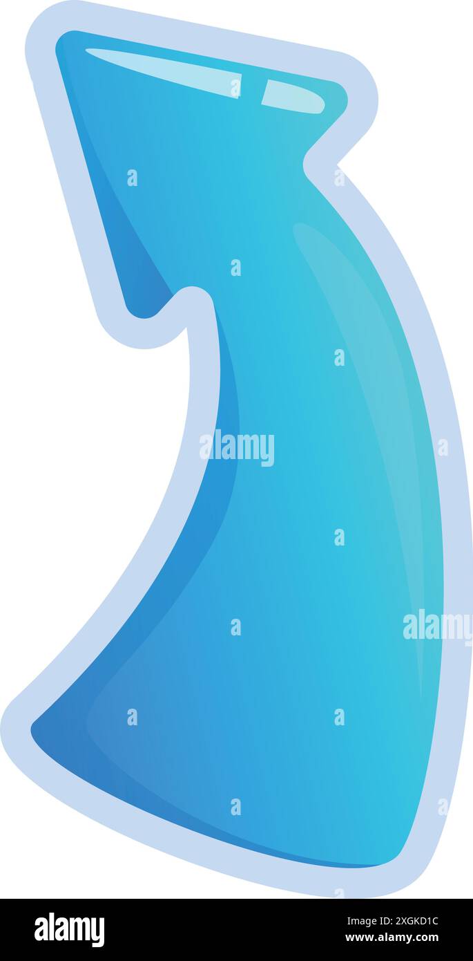 Blue arrow pointing up representing positive trend, growth and success ...
