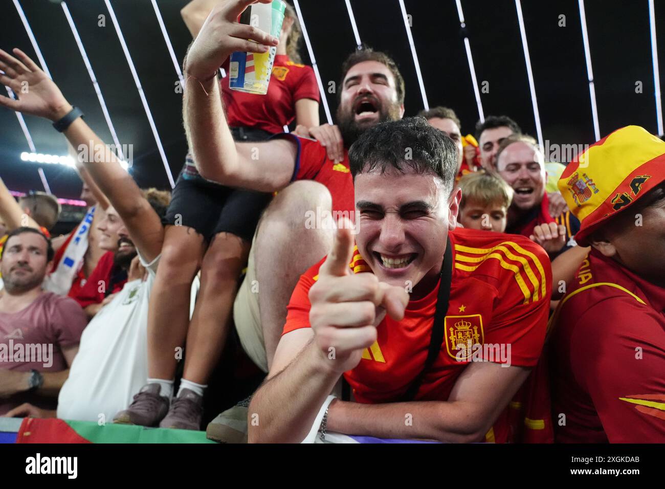 Spain Fans Spain fans celebrate after winning the UEFA Euro 2024, semi-final match ...