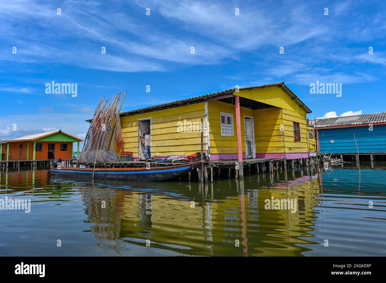 Stilted Community Nueva Venecia's traditional architecture features stilt houses built ...