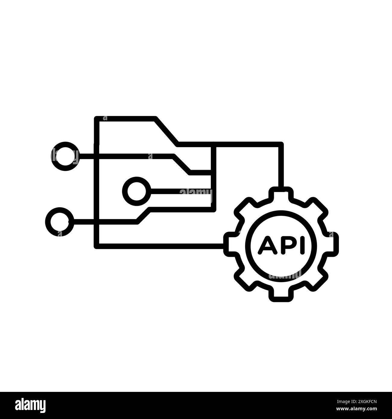 Api icon logo sign vector outline in black and white color Stock Vector ...