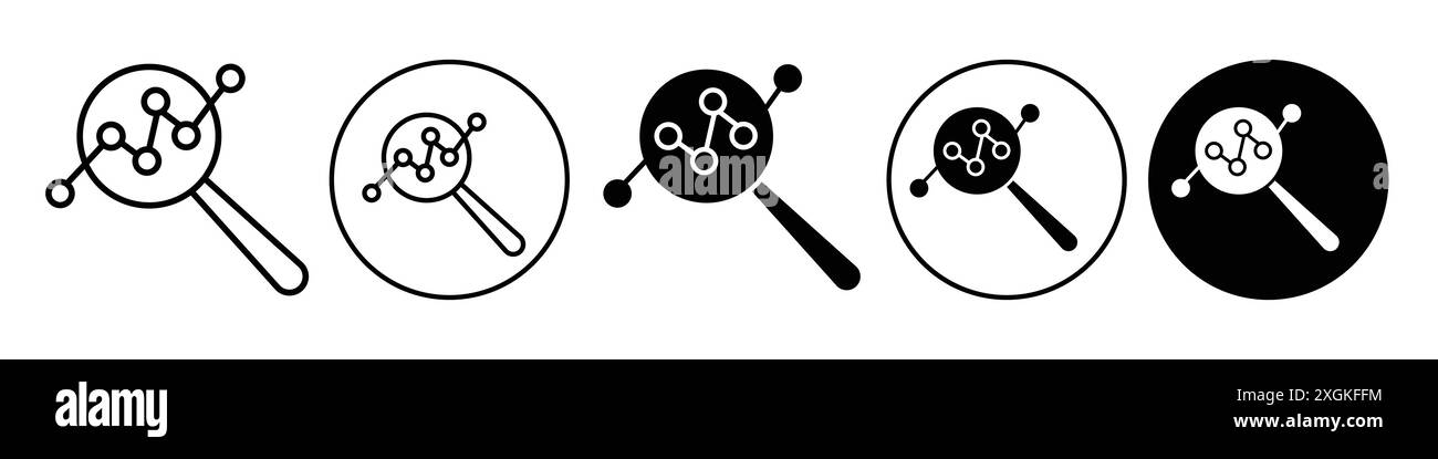 Analysis Icon logo sign vector outline in black and white color Stock ...