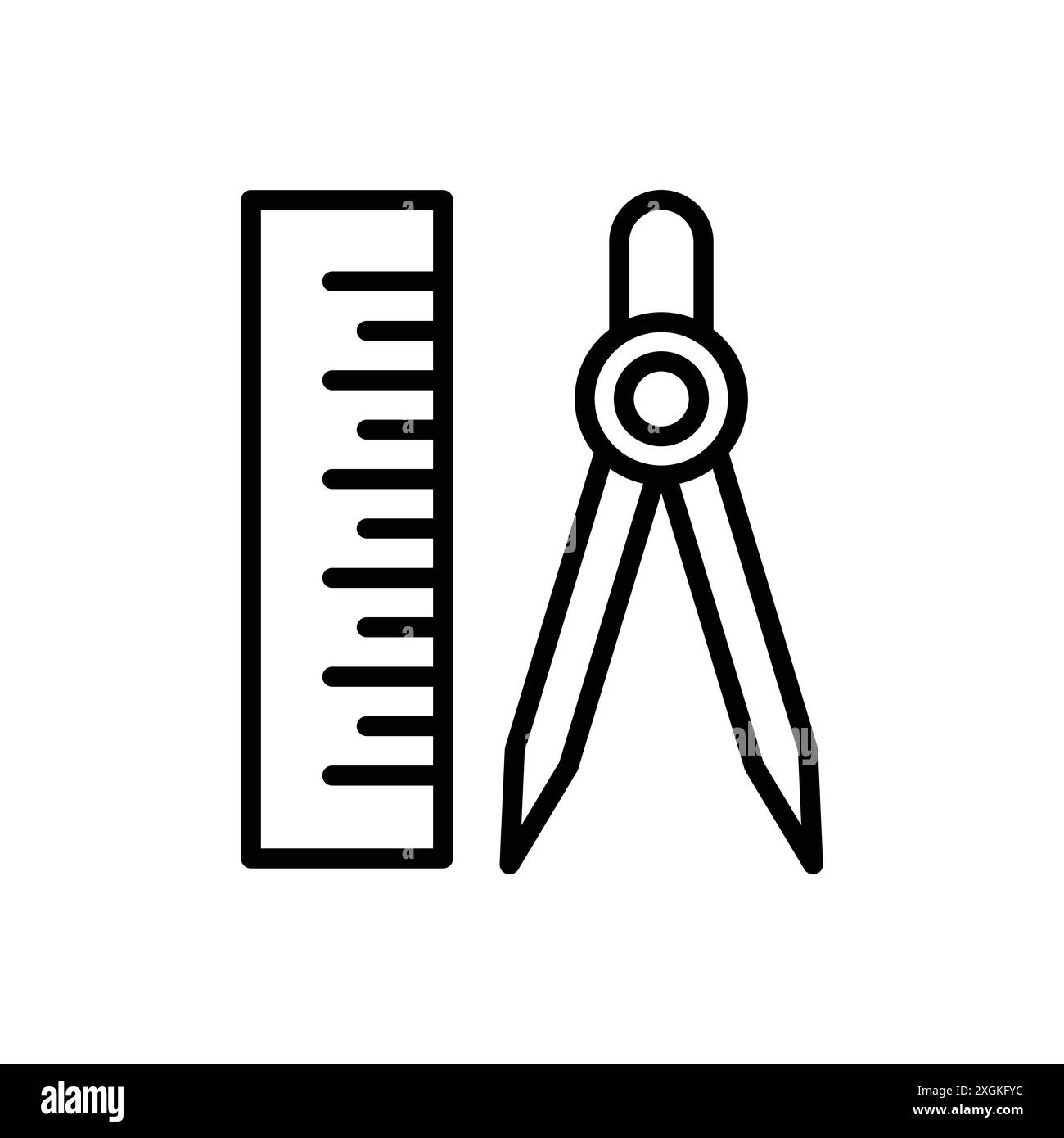 Geometry icon logo sign vector outline in black and white color Stock ...