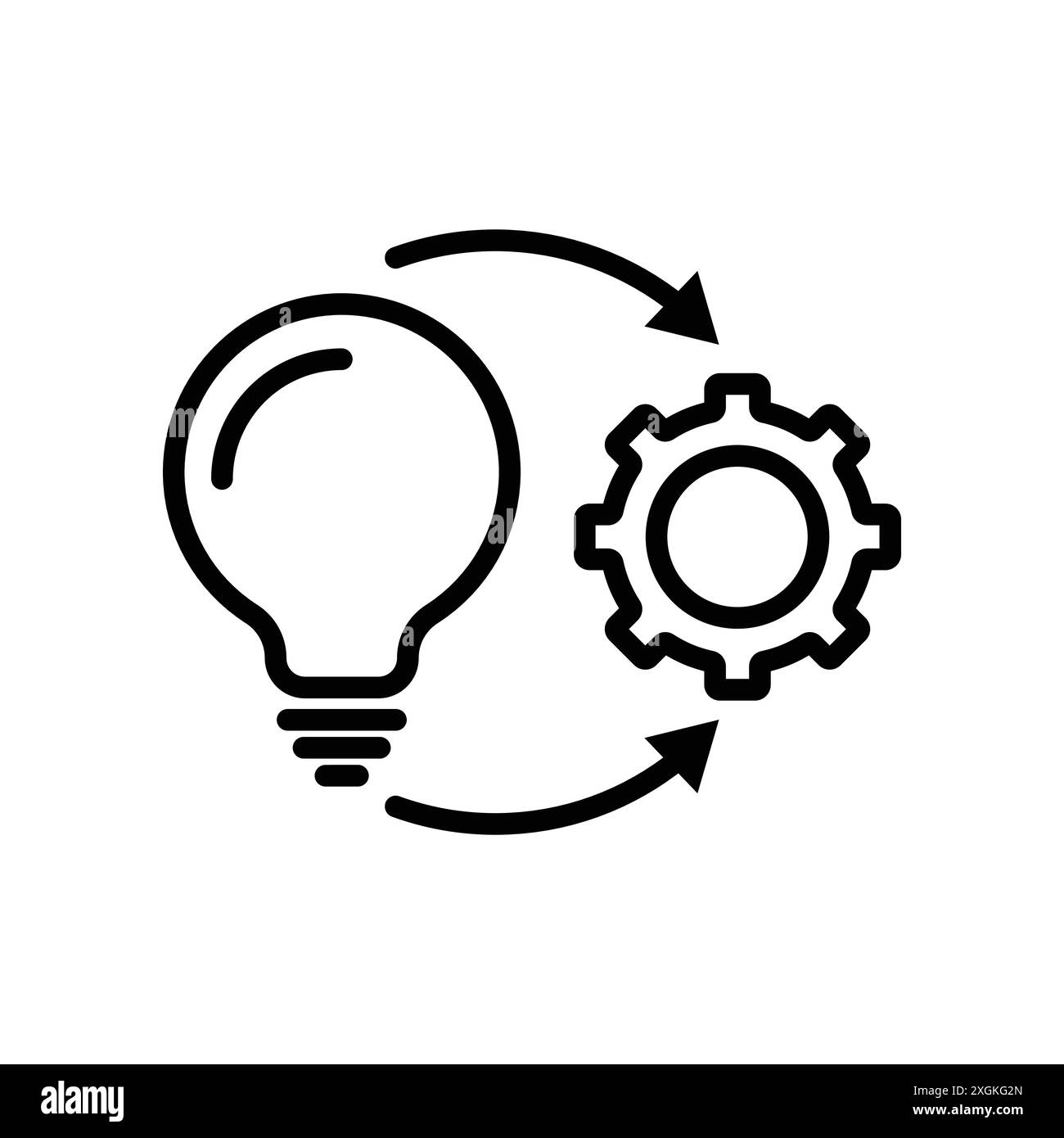 Implement icon logo sign vector outline in black and white color Stock ...
