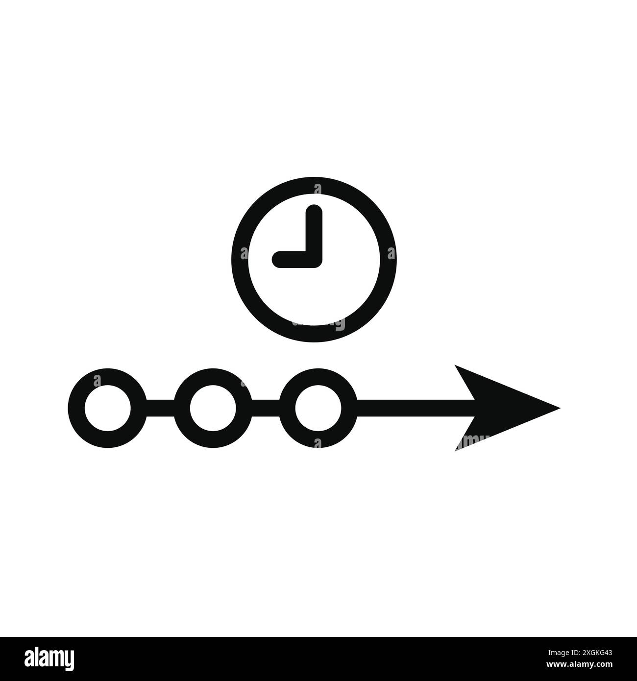 Timeline icon logo sign vector outline in black and white color Stock ...