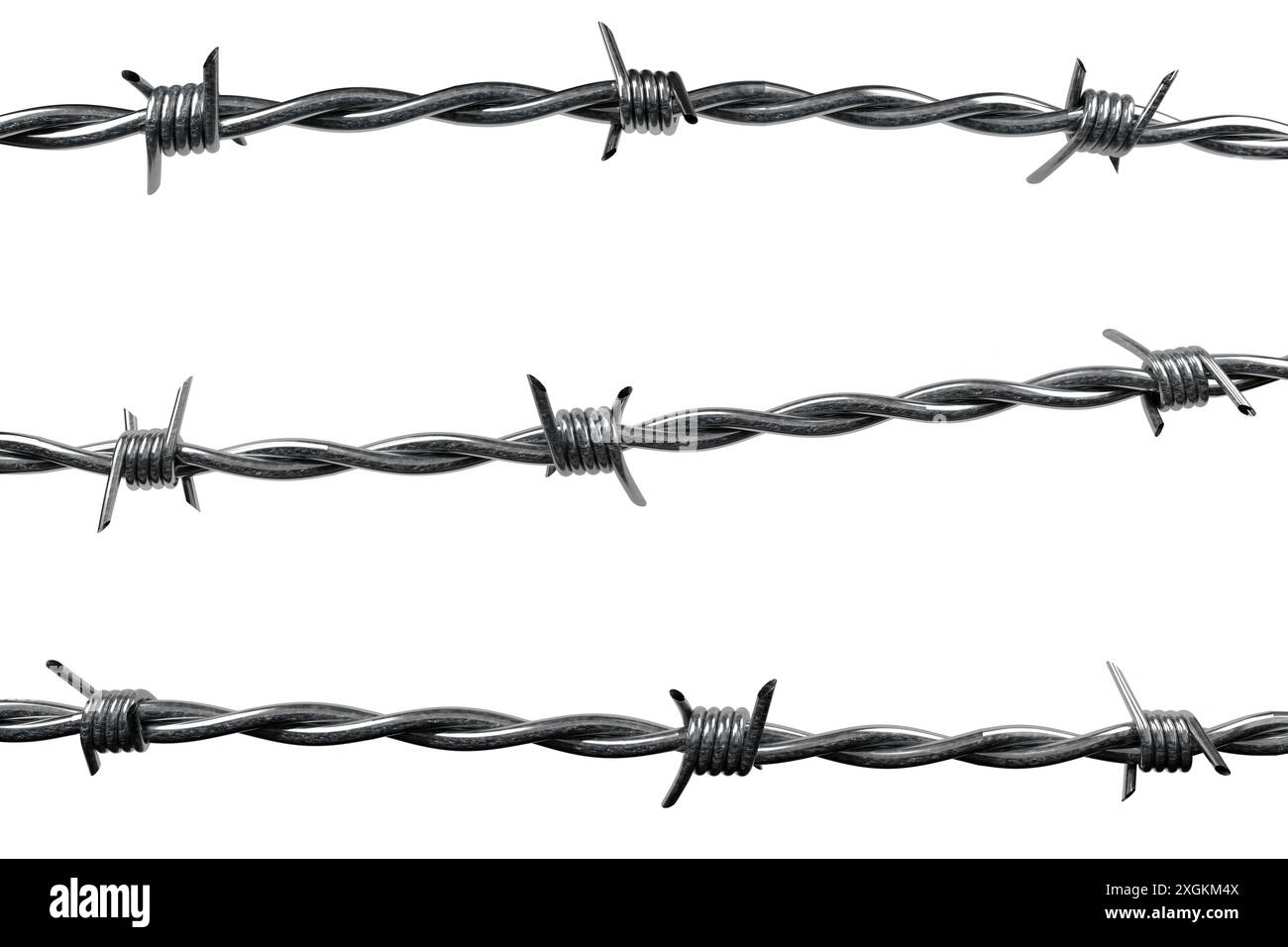 Barbed wire isolated on white background - 3D illustration Stock Photo ...