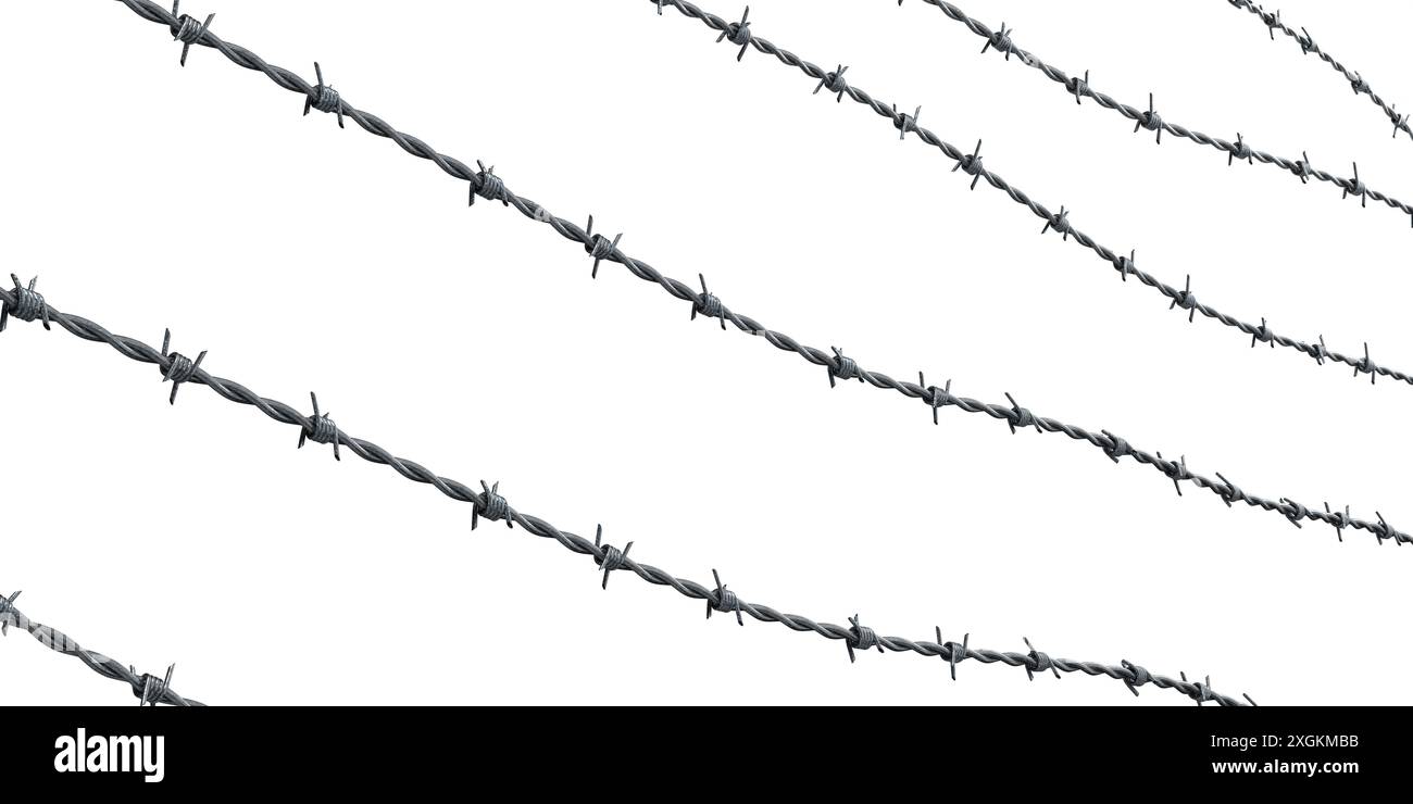 Barbed wire isolated on white background - 3D illustration Stock Photo ...