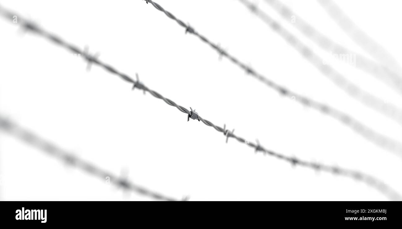 Barbed wire isolated on white background - 3D illustration Stock Photo ...