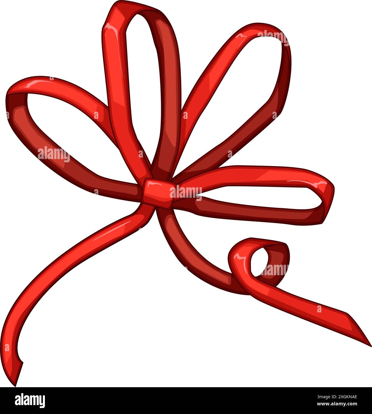 holiday red bow ribbon cartoon vector illustration Stock Vector Image ...