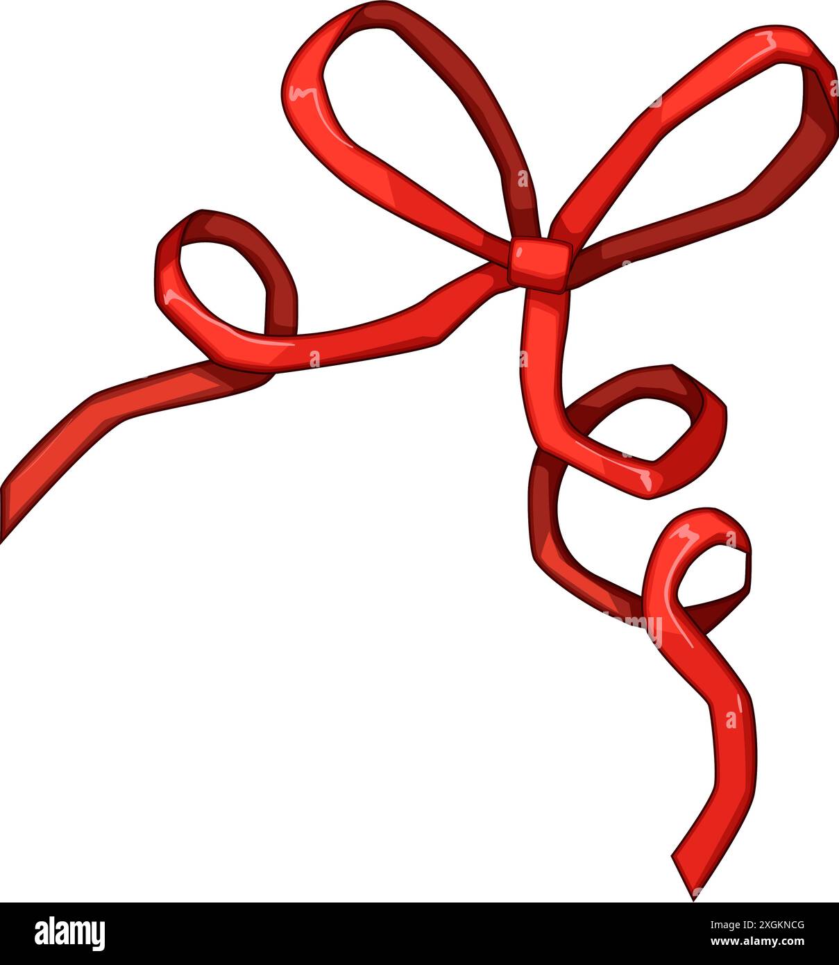 card red bow ribbon cartoon vector illustration Stock Vector Image ...