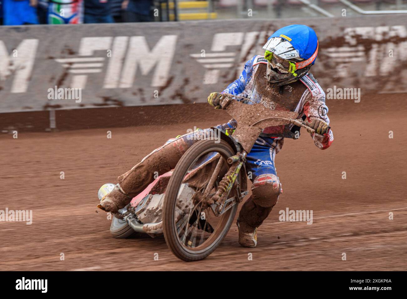 Steven Goret of France in action during the Monster Energy FIM Speedway of  Nations Semi-Final 1 at the National Speedway Stadium, Manchester on  Tuesday 9th July 2024. (Photo: Ian Charles | MI