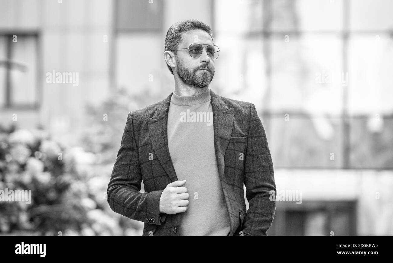 Trendy guy in menswear Black and White Stock Photos & Images - Alamy