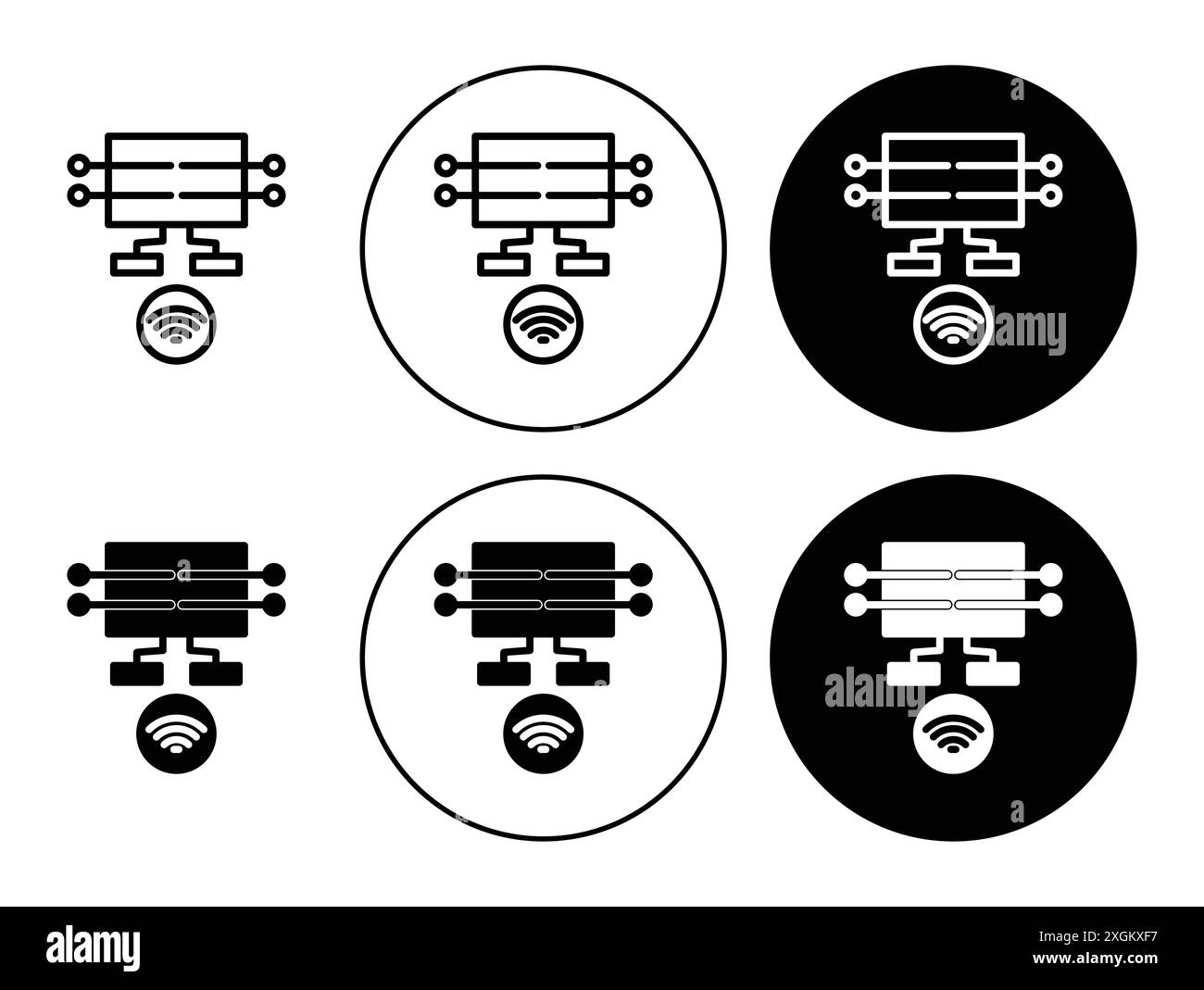 data streaming icon logo sign vector outline in black and white color ...