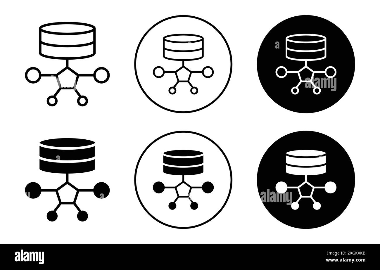 Data architecture icon logo sign vector outline in black and white ...