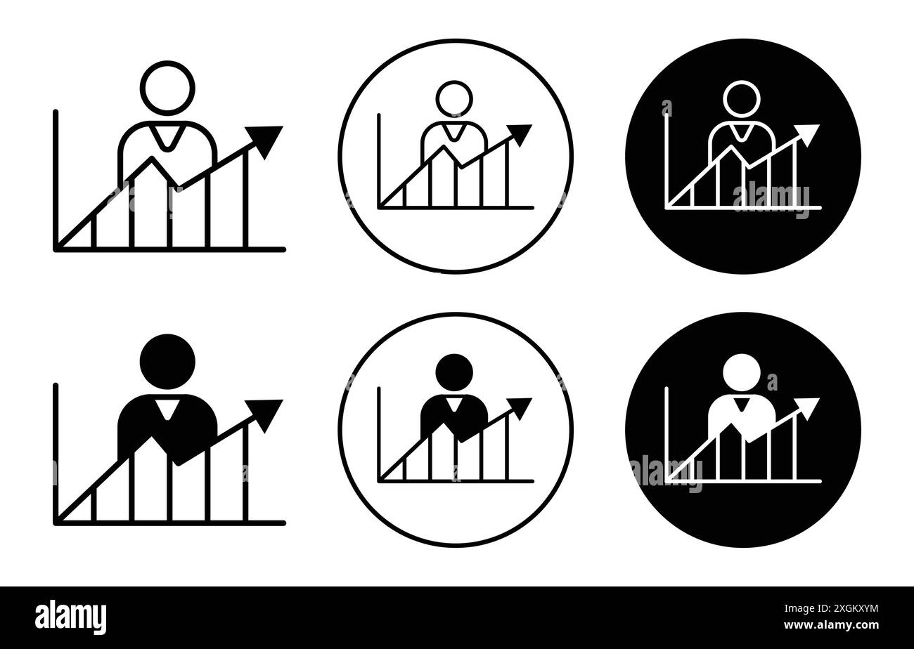 Improve icon logo sign vector outline in black and white color Stock ...