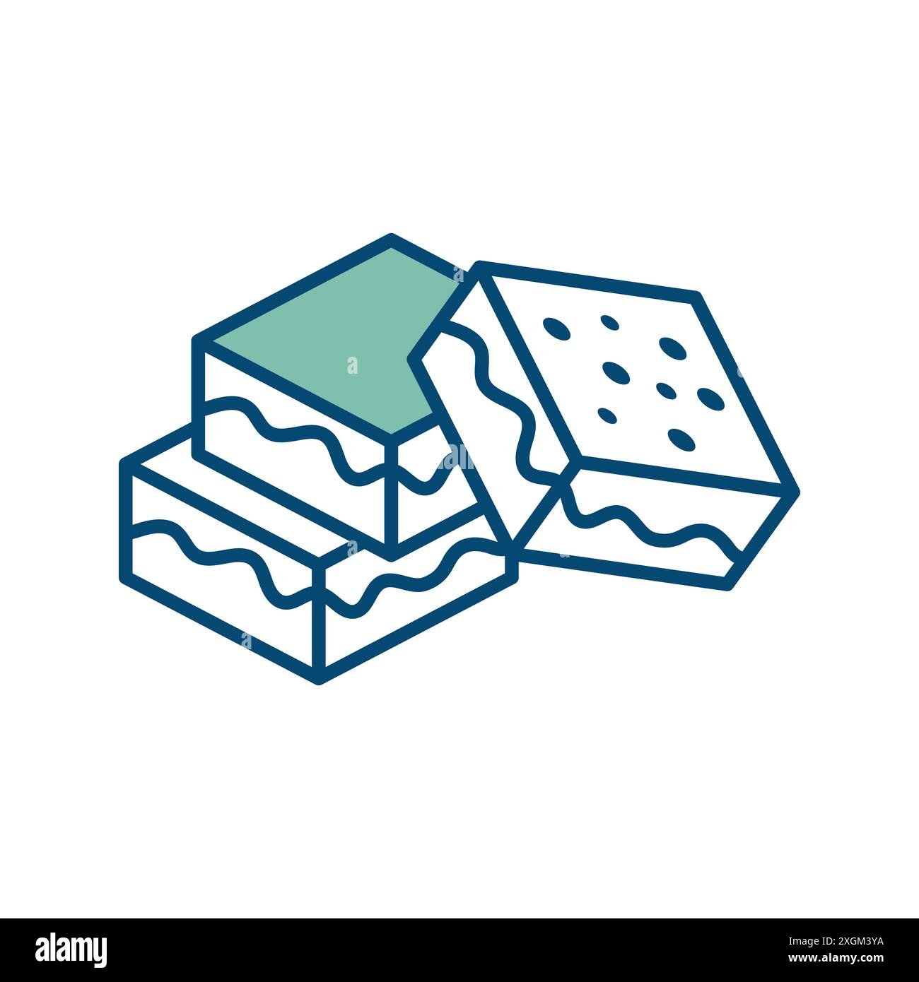 brownies icon vector design template in white background Stock Vector