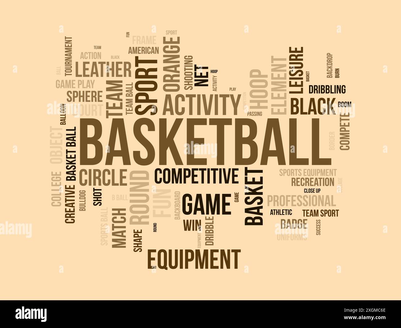 Basketball wordcloud template. Sport concept vector background. Stock Vector
