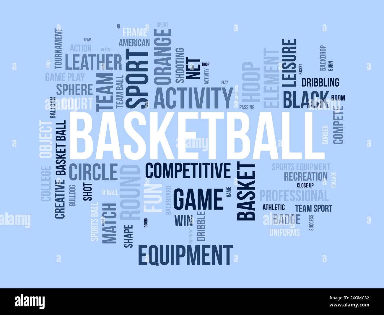 Basketball wordcloud template. Sport concept vector background. Stock Vector