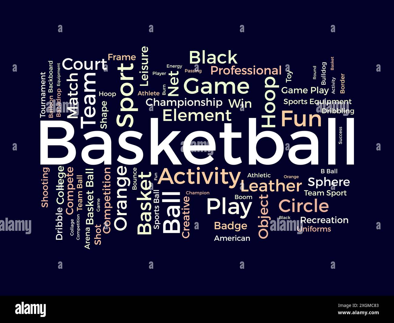 Basketball wordcloud template. Sport concept vector background. Stock Vector