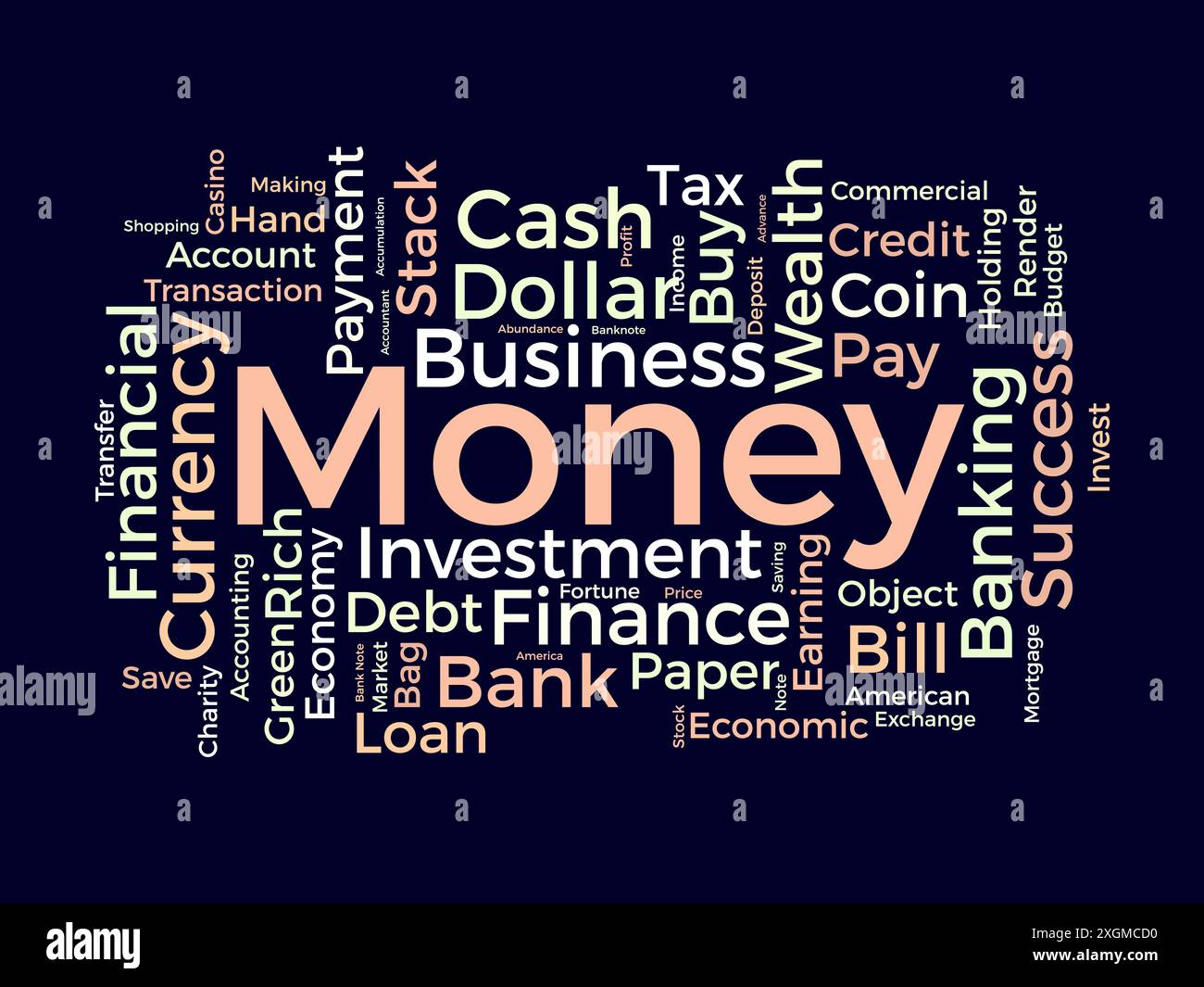 Money wordcloud template. Business concept vector background. Stock Vector