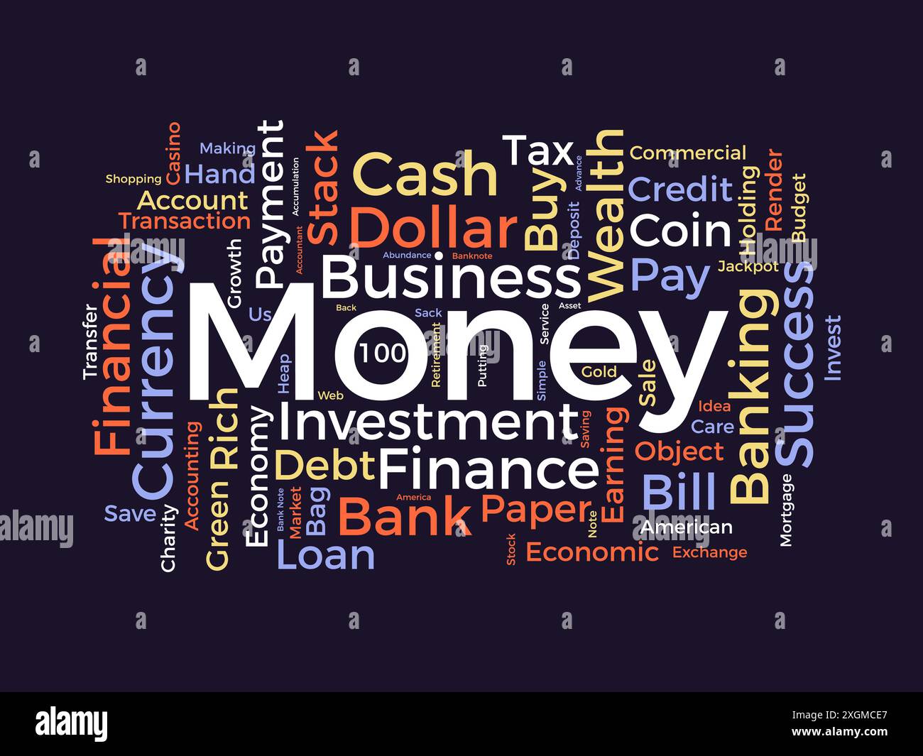 Money wordcloud template. Business concept vector background. Stock Vector