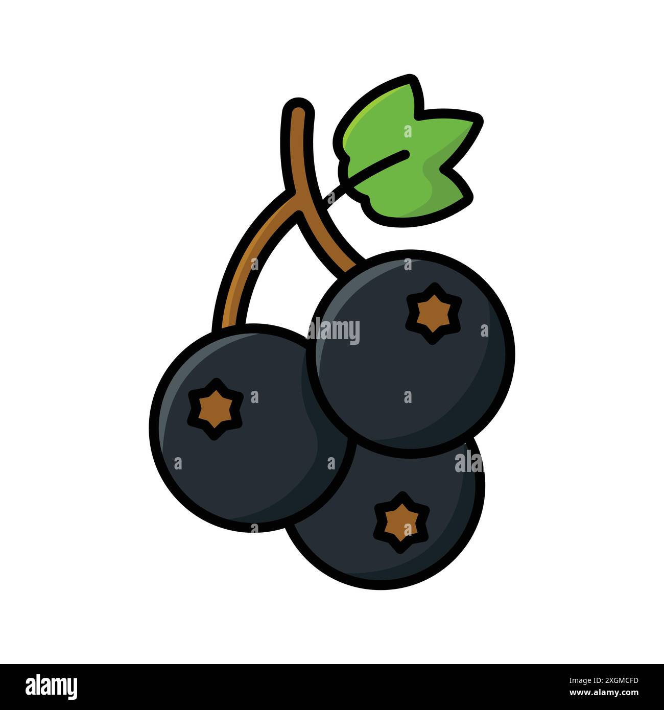 black currant icon vector design template in white background Stock Vector