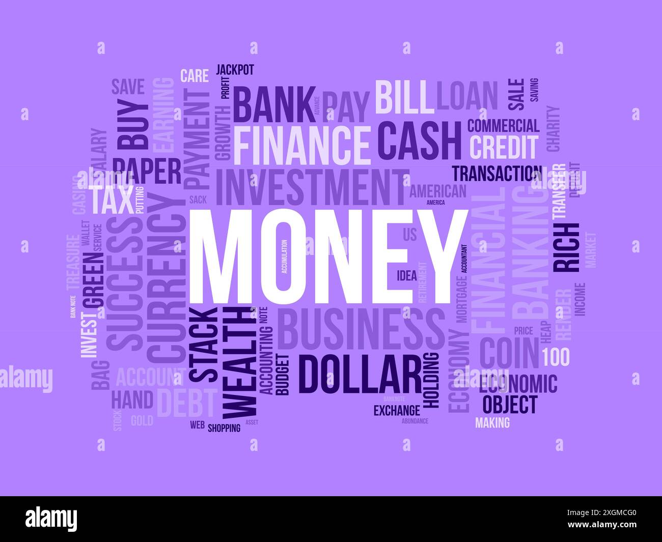 Money wordcloud template. Business concept vector background. Stock Vector