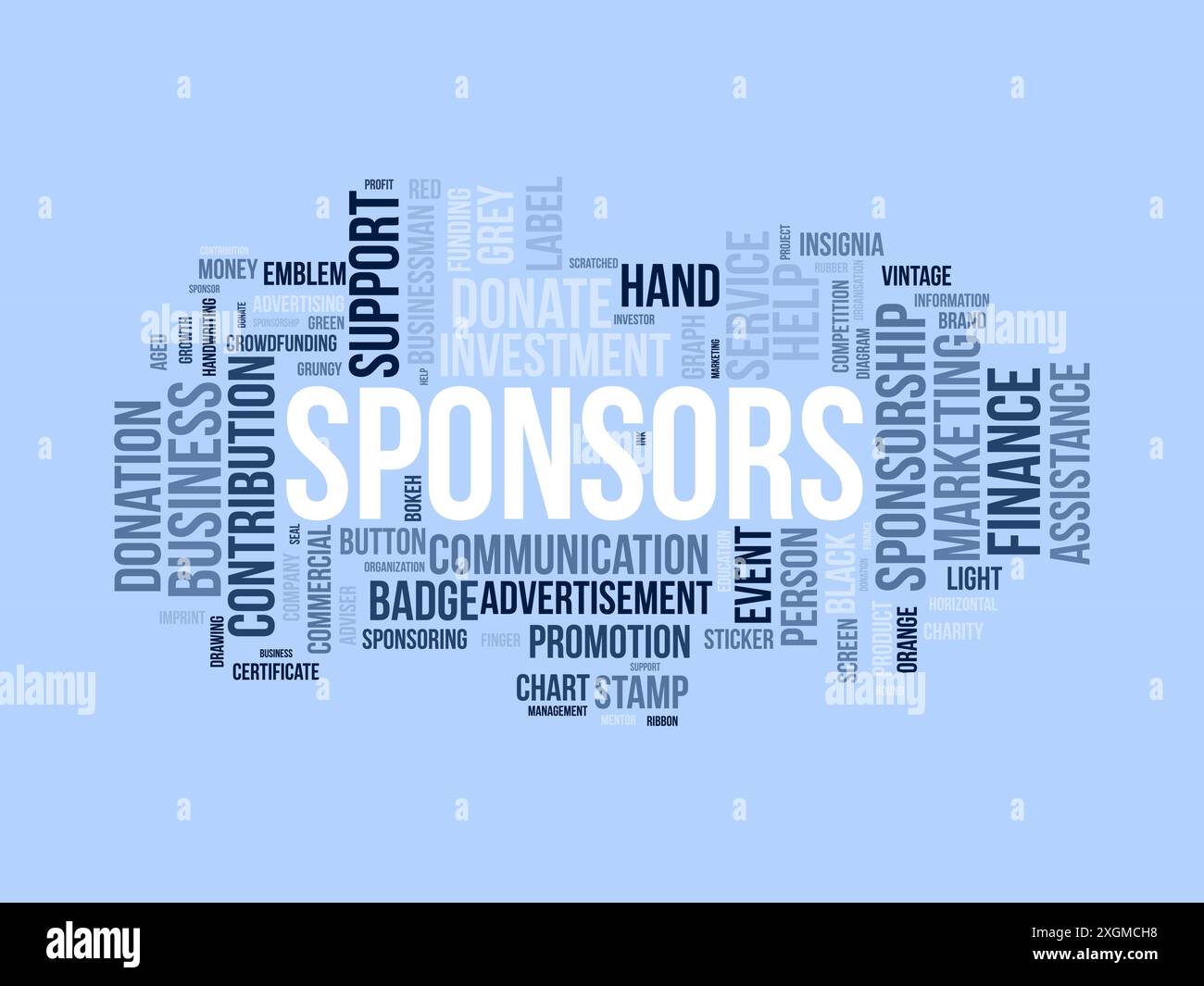 Sponsors wordcloud template. Advertisement concept vector background ...