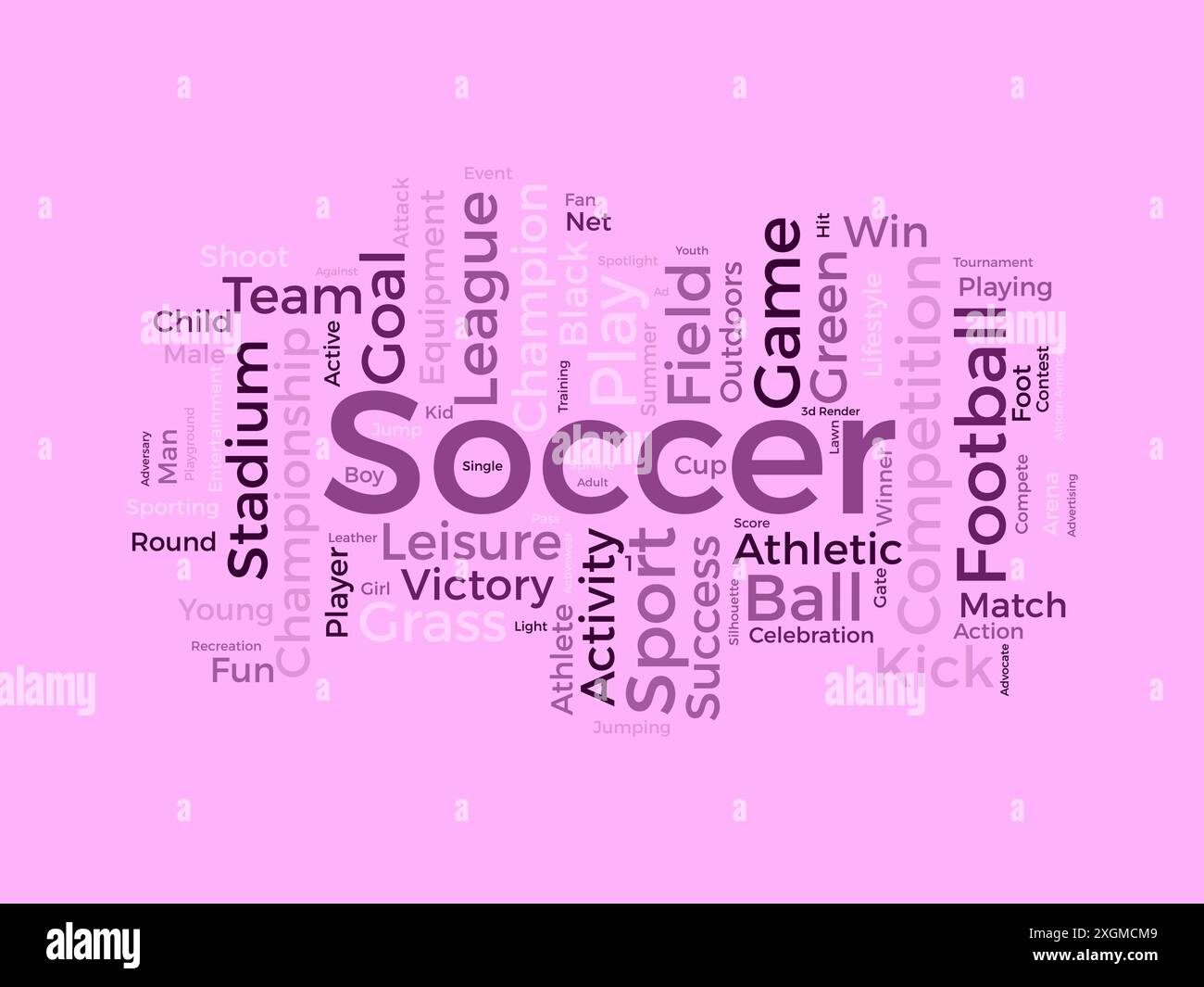 Soccer wordcloud template. Sport concept vector background. Stock Vector