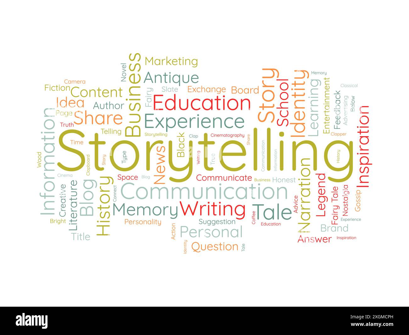 Storytelling wordcloud template. Literature concept vector background. Stock Vector