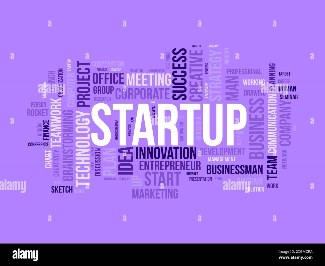 Startup wordcloud template. Business concept vector background. Stock Vector