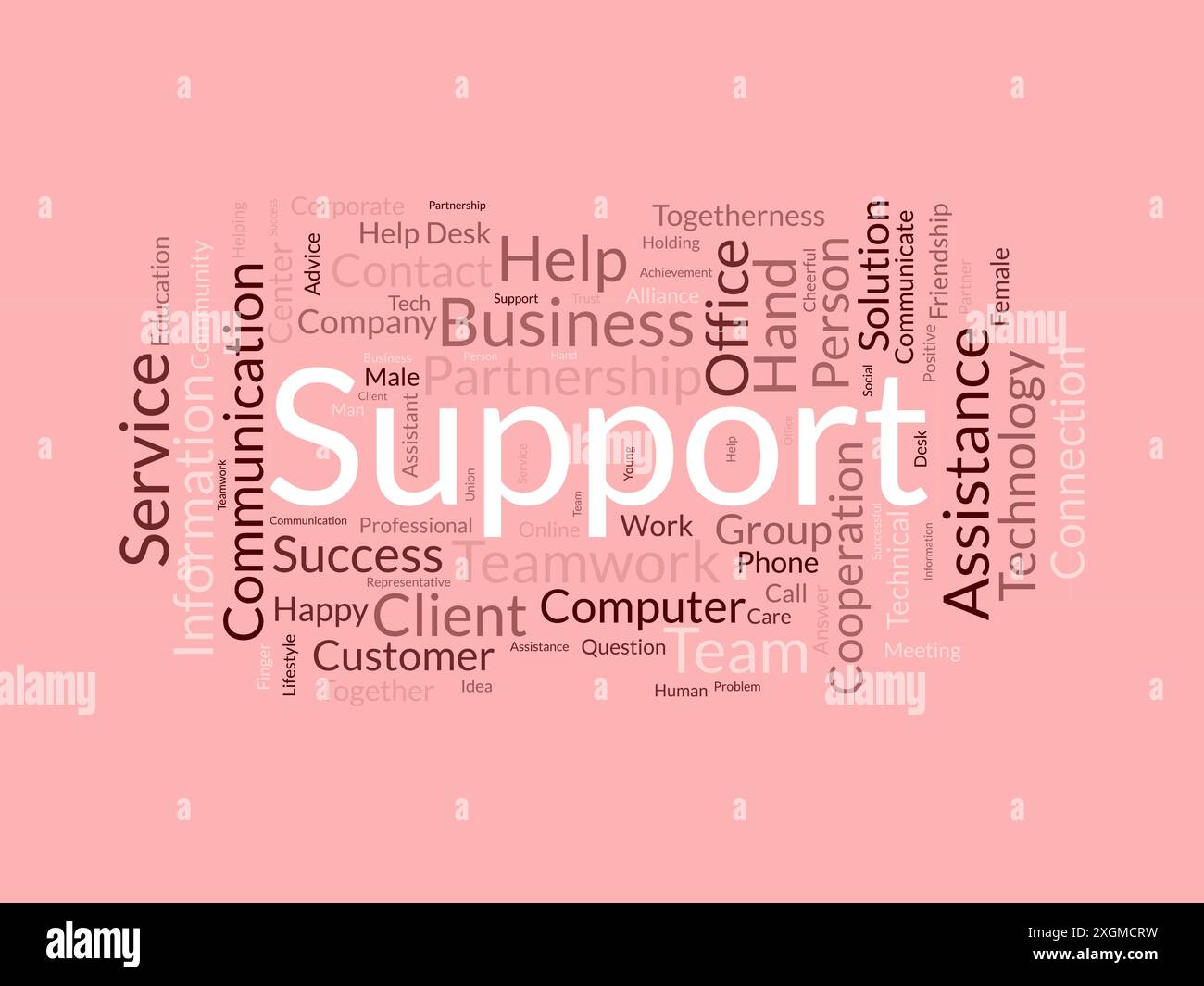 Support wordcloud template. Business concept vector background. Stock Vector