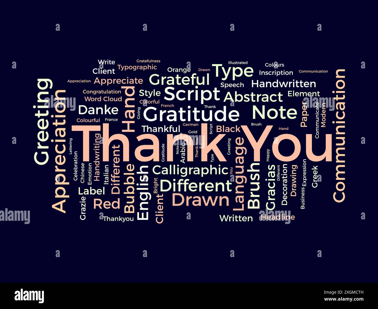 Thank You wordcloud template. Greeting concept vector background. Stock Vector