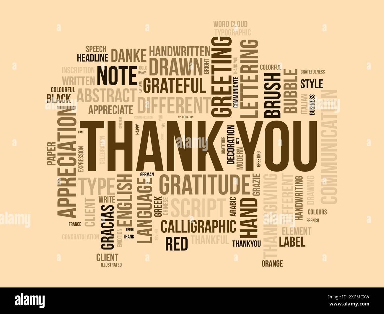 Thank You wordcloud template. Greeting concept vector background. Stock Vector