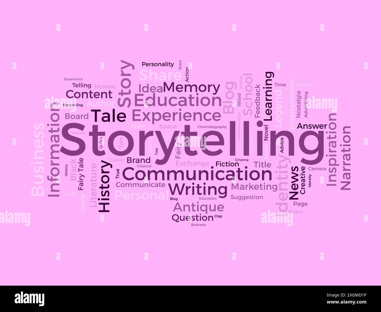Storytelling wordcloud template. Literature concept vector background. Stock Vector